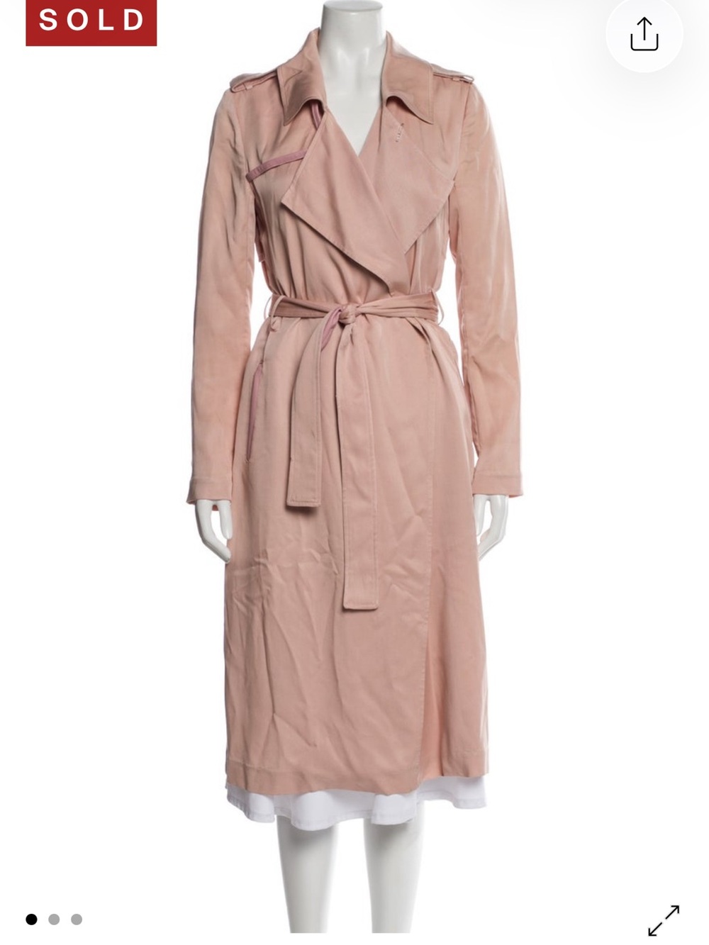 Badgley Mischka blush trench XS LIKE NEW!